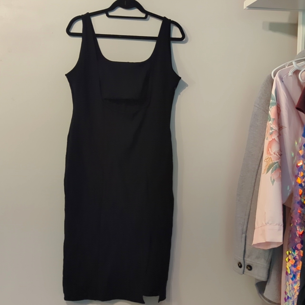 Open Edit Sleeveless Knit Cutout Dress